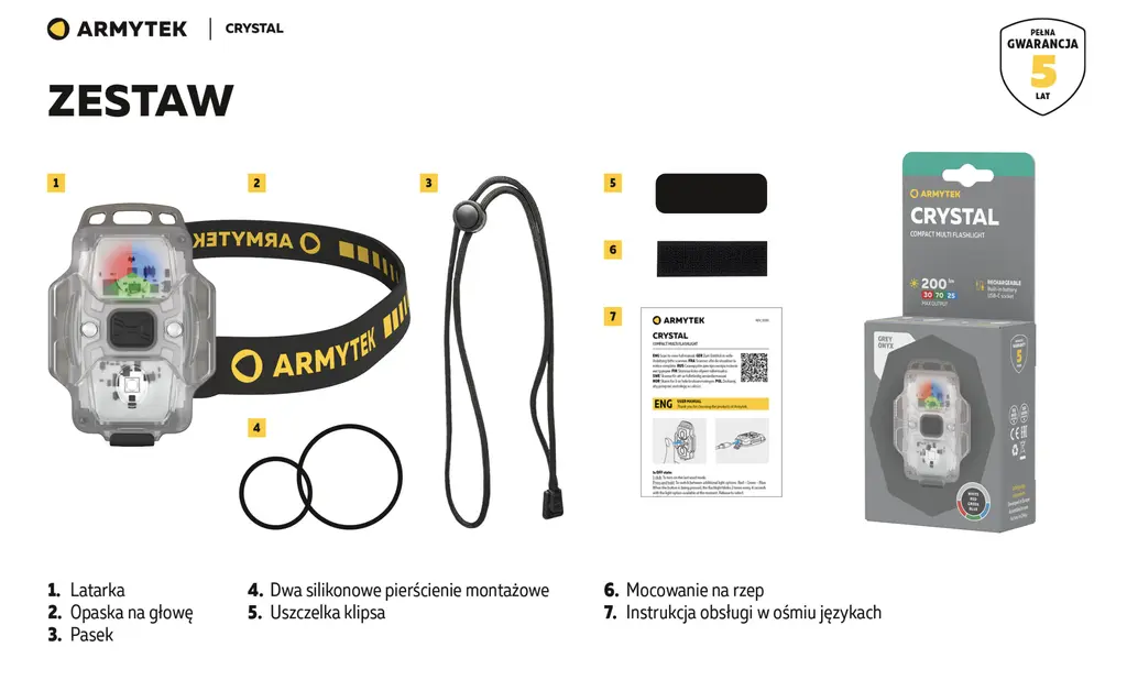 Kompaktowa multilatarka Armytek Crystal (Grey Onyx) - Polunek
