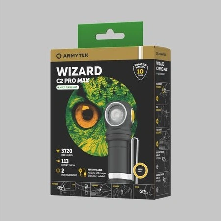 Latarka Armytek Wizard C2 Pro Max Magnet USB (ciepłe światło) - Polunek
