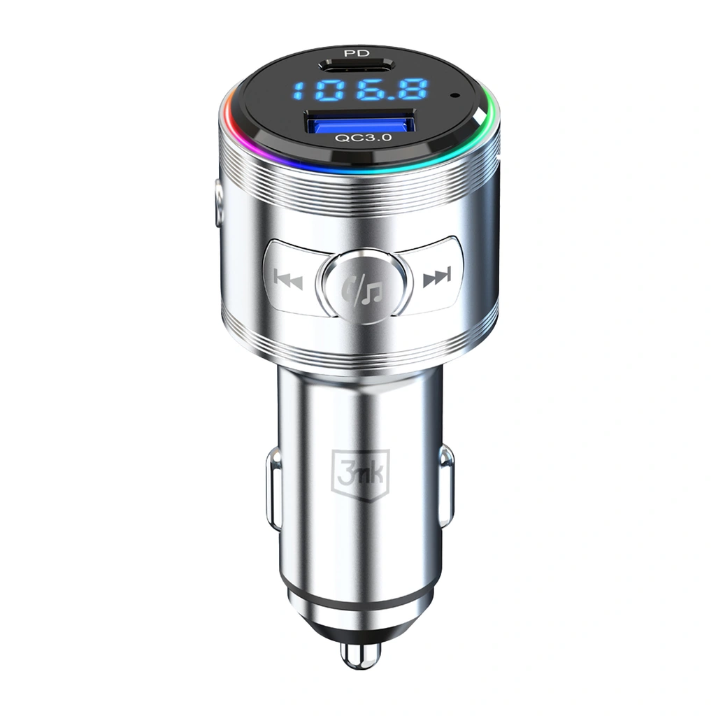 3mk Hyper Car Power Transmitter 48W QC PD PPS USB 1C1A Silver - LeszkoMotoTV