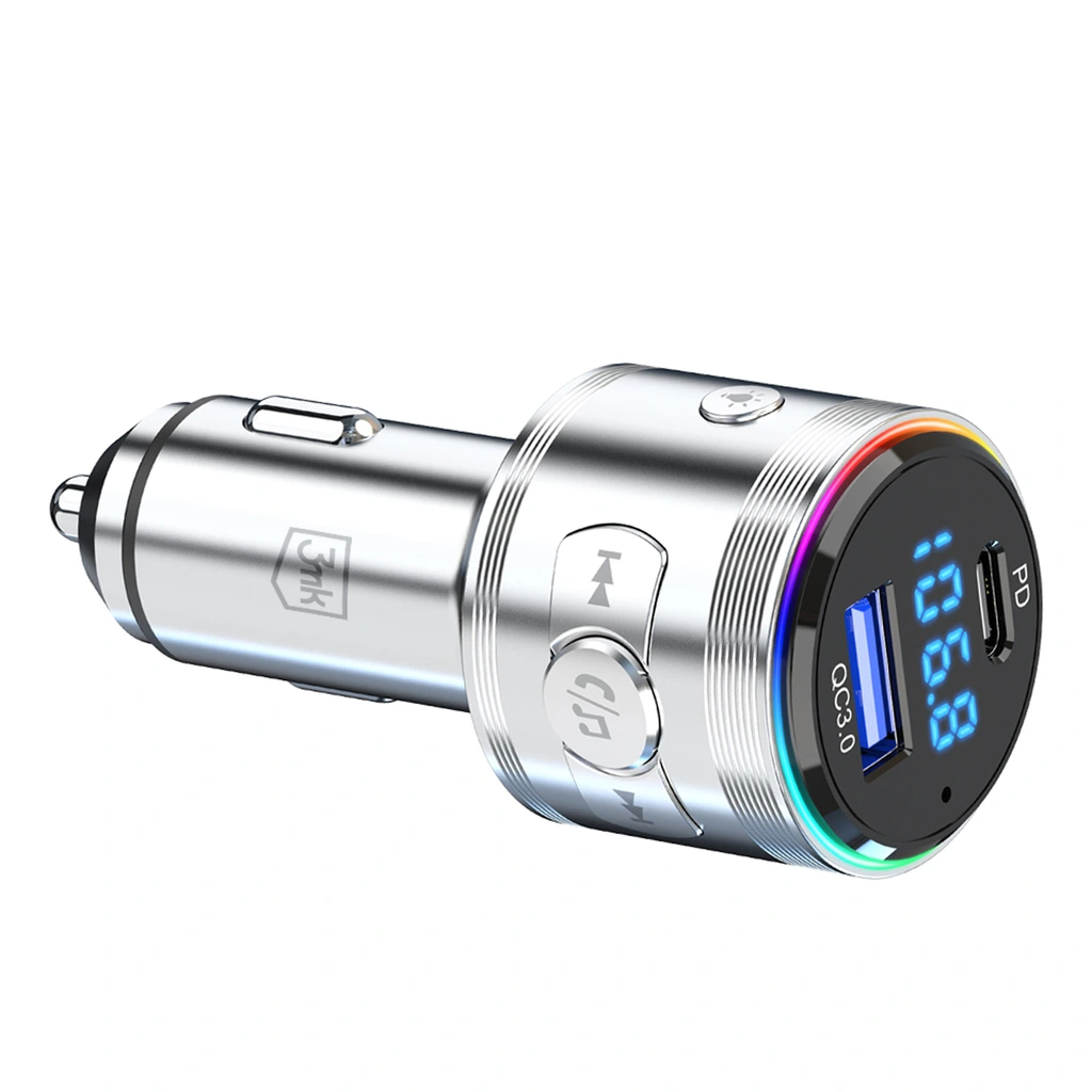 3mk Hyper Car Power Transmitter 48W QC PD PPS USB 1C1A Silver - LeszkoMotoTV