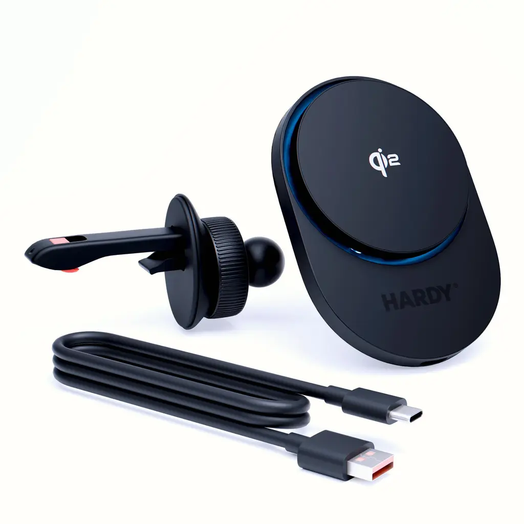 Accessories - 3mk Hardy AeroCharger 15W MPP Qi2 Black - LeszkoMotoTV