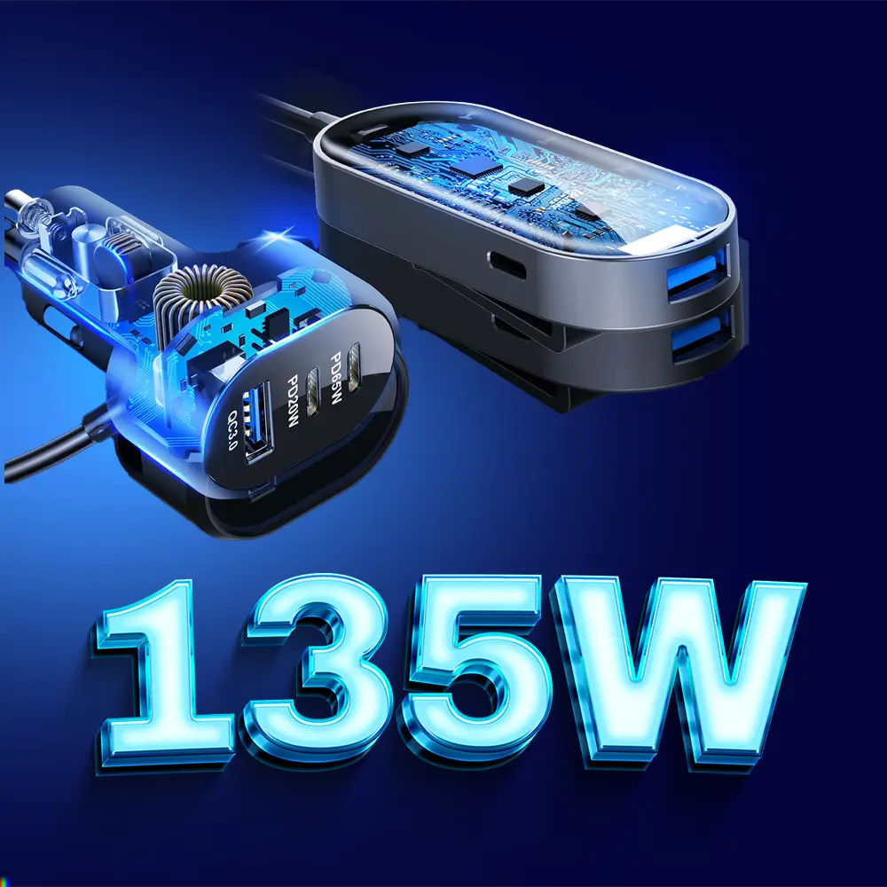 3mk Double Car Charger PD 135W - LeszkoMotoTV