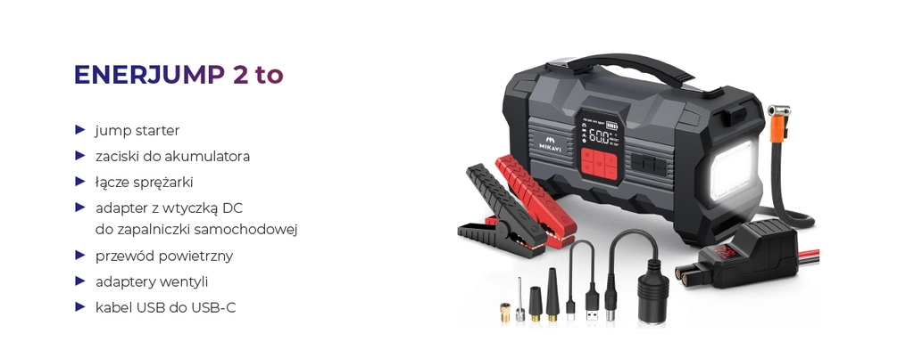 Mikavi EnerJump 2 – Jump starter z kompresorem powietrza - Mateusz Mac