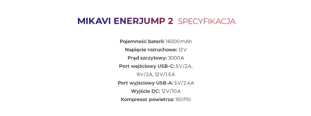 Mikavi EnerJump 2 – Jump starter z kompresorem powietrza - Mateusz Mac