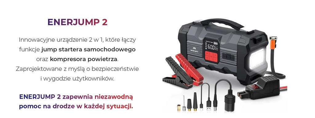 Mikavi EnerJump 2 – Jump starter z kompresorem powietrza - Mateusz Mac