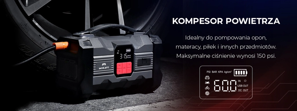 Mikavi EnerJump 2 – Jump starter z kompresorem powietrza - Mateusz Mac