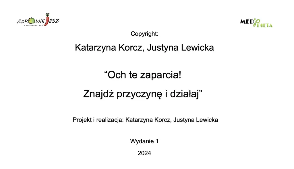 eBook  „Och te zaparcia! Znajdź przyczynę i działaj”  - Dietetyk - Zielarz Justyna Lewicka