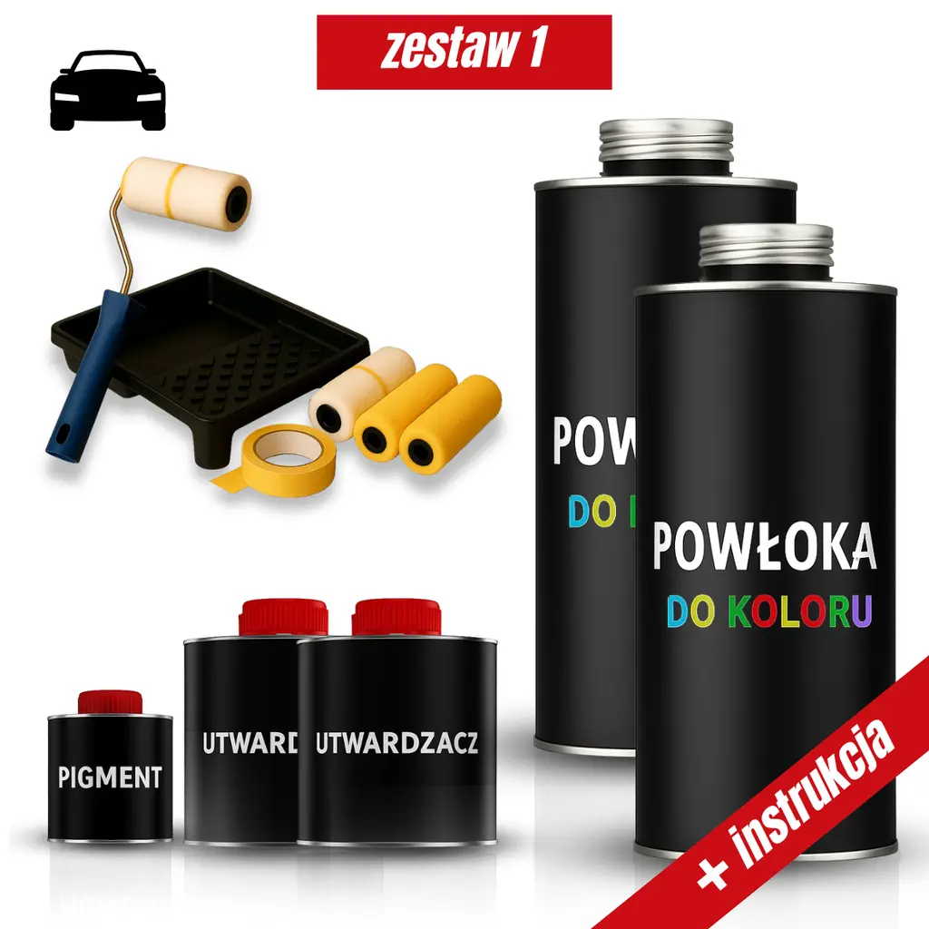 Zestaw do malowania auta wałkiem KOLOR strukturalny - LeszkoMotoTV