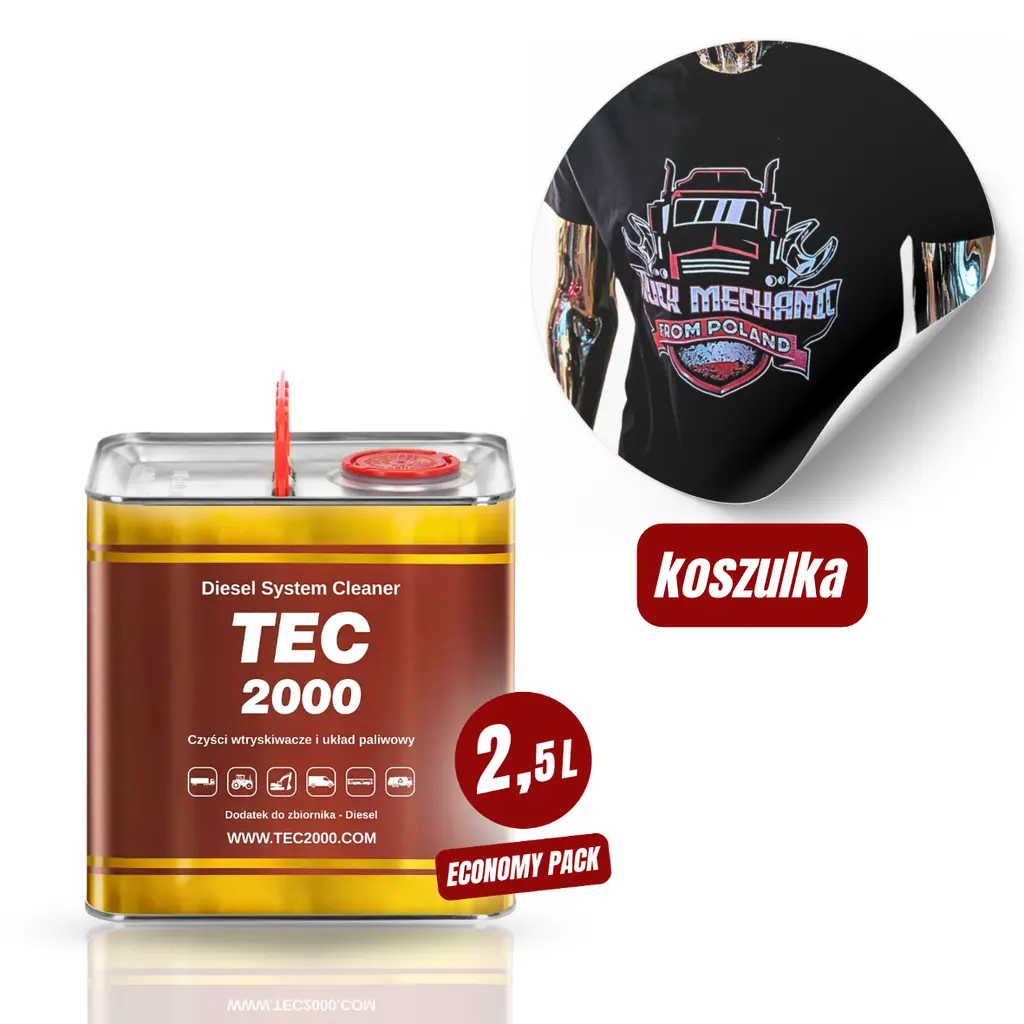 TEC 2000 Diesel System Cleaner 2,5 L + T-shirt Truck Mechanic - MOTODAMA