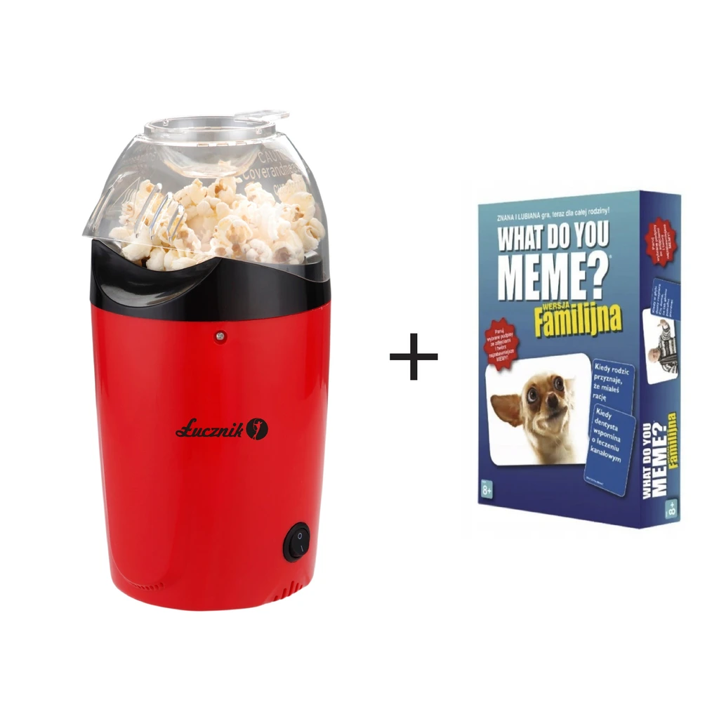 Zestaw rodzinny: Maszyna do popcornu ŁUCZNIK AM-6611C i gra "What Do You Meme? Wersja Familijna - Evita202