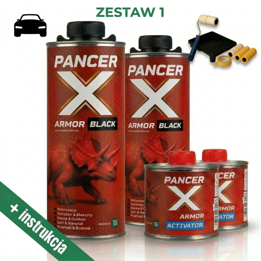 PancerX Black Zestaw do malowania auta wałkiem czarny - TwórcaD1ma
