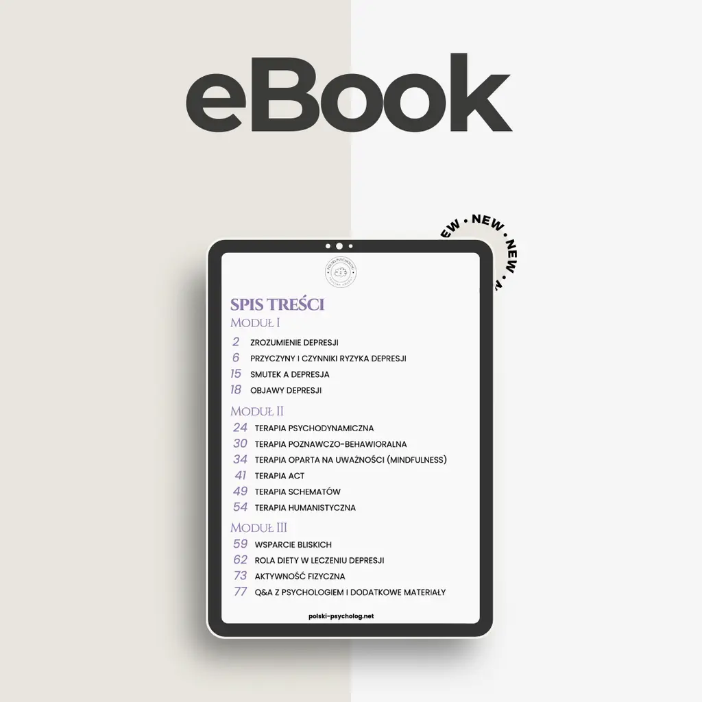 eBook SMUTEK A DEPRESJA  + mata akupresyjna  + bon o wartości 20 zł  - Polski Psycholog Paulina Koszut 
