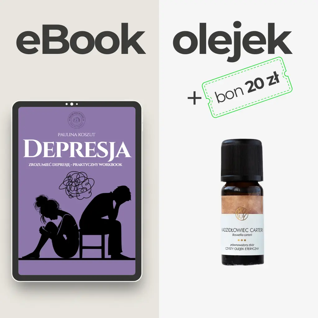 eBook SMUTEK A DEPRESJA + olejek eteryczny Urulu + BON o wartości 20 zł - Polski Psycholog Paulina Koszut 
