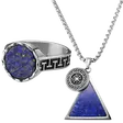 Zestaw Naszyjnik z lapis lazuliu Ashton Orisun Ashton i Atlantis | Sygnet ze stali nierdzewnej i lapis lazuli