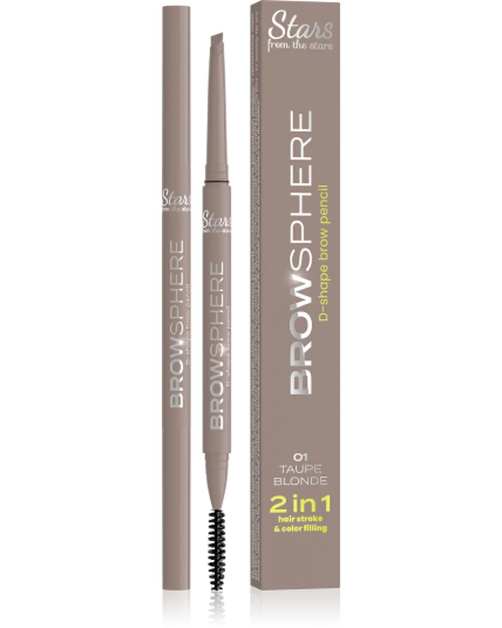 Stars from the stars  BROWSPHERE kredka do brwi 01 Taupe blonde, 0,14 g - Tryfonka maluje