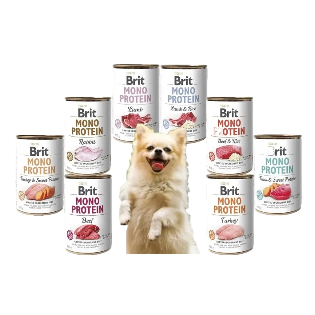 BRIT Mono Protein Mokra karma dla psa MIX smaków 8x400g HIPOALERGICZNA - Tryfonka maluje