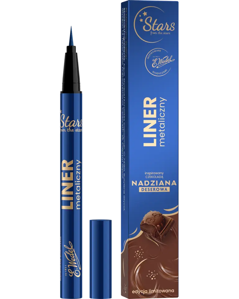 Zestaw Stars from the stars: MOONLIGHT PARTY paleta cieni do powiek  + WEDEL NADZIANA Eyeliner metaliczny 02 kobaltowy - Tryfonka maluje