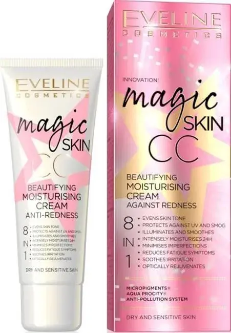 Zestaw Eveline Magic Skin CC z gąbeczką + pędzelek GRATIS - Tryfonka maluje