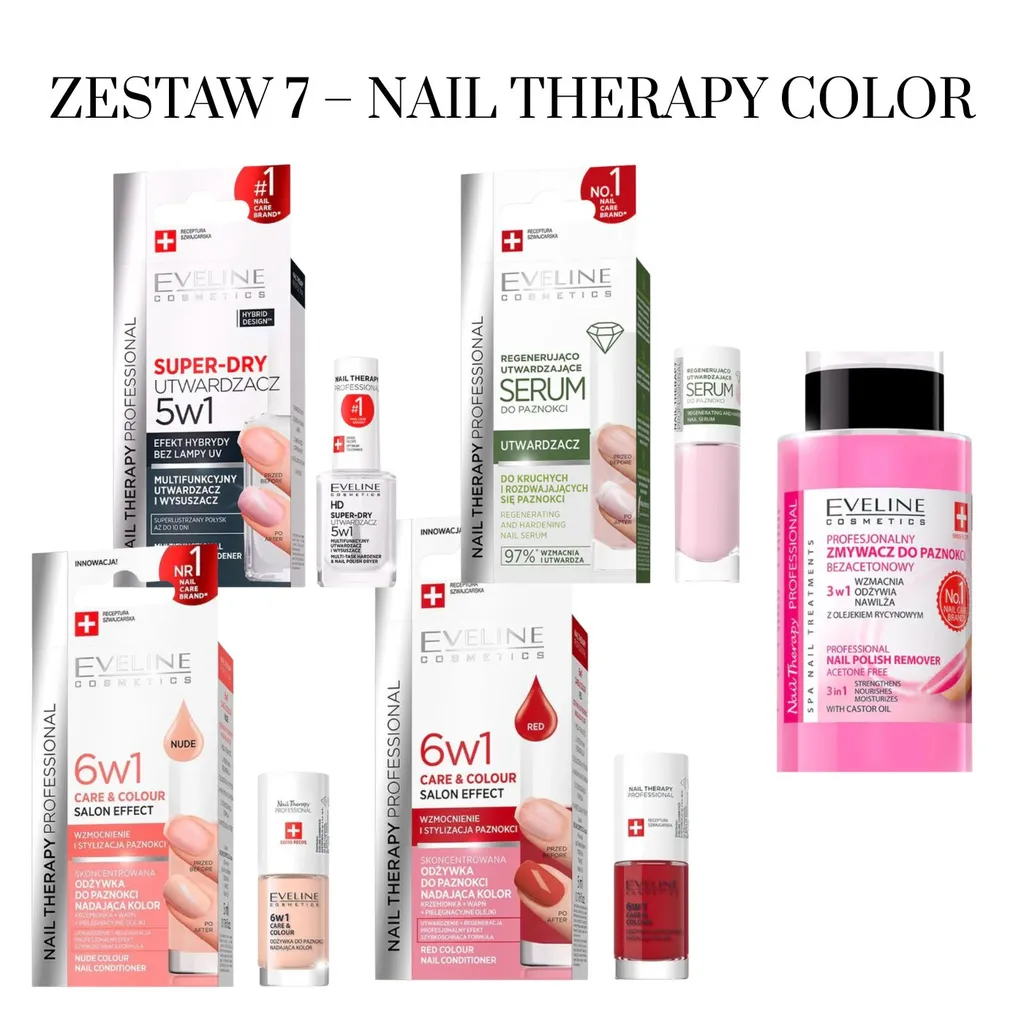 Zestaw 7 - Nail Therapy Color - Eveline Cosmetics - Kampanie z RefSpace