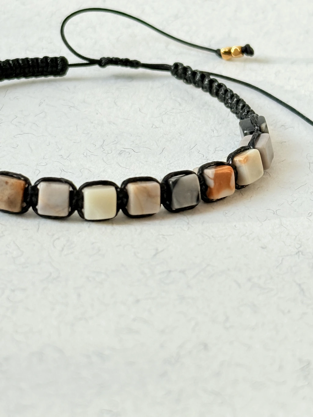 Minimalistyczna bransoletka z jaspisu Picasso - Beorc Jewellery