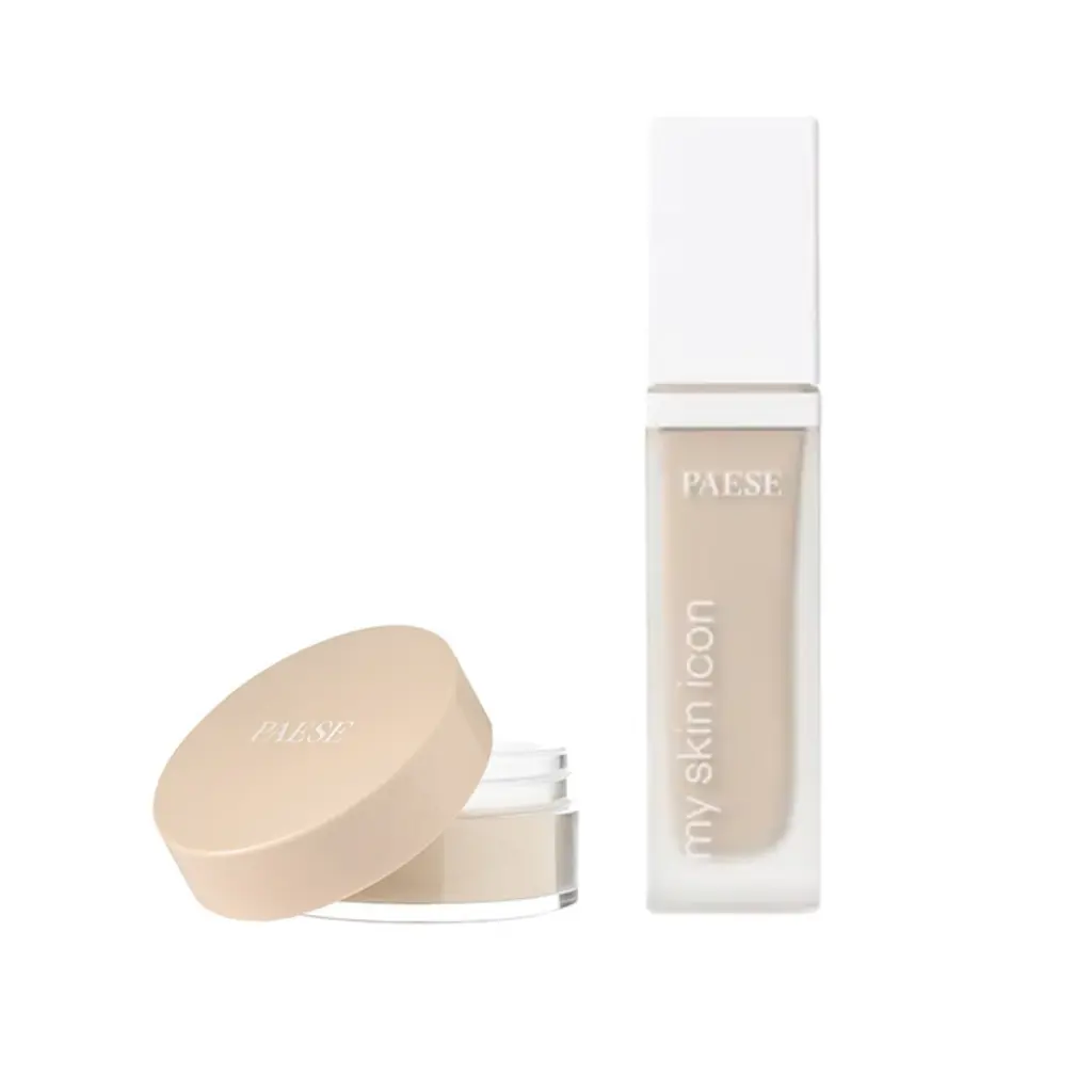 Zestaw: PAESE – puder PUFF & podkład MY SKIN ICON - Karcik19
