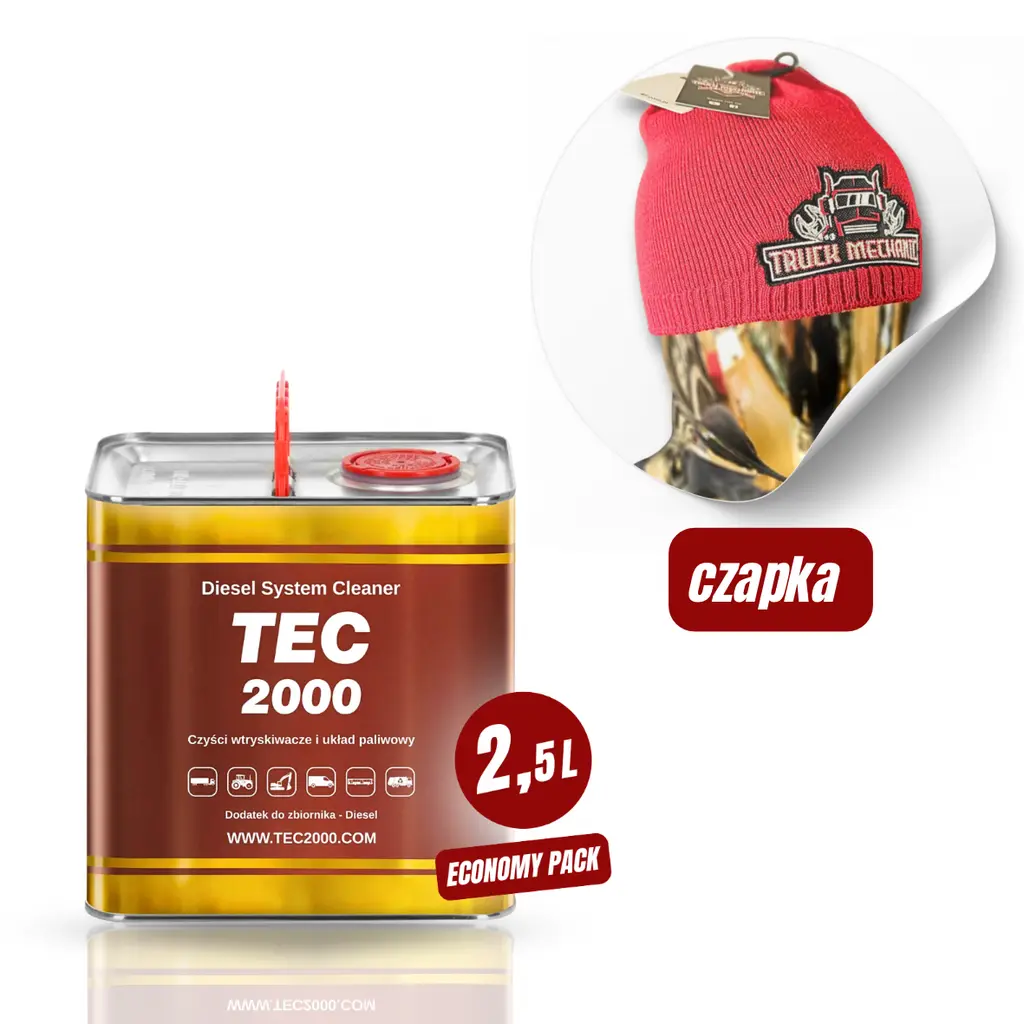 TEC 2000 Diesel System Cleaner 2,5 L + "pechowa" czapka Darka - Truck Mechanic from Poland